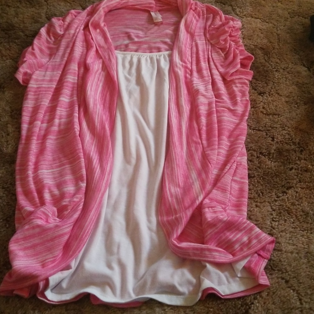 Pink and white 1 piece